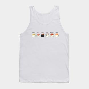 Different types of Sushi Illustration Tank Top